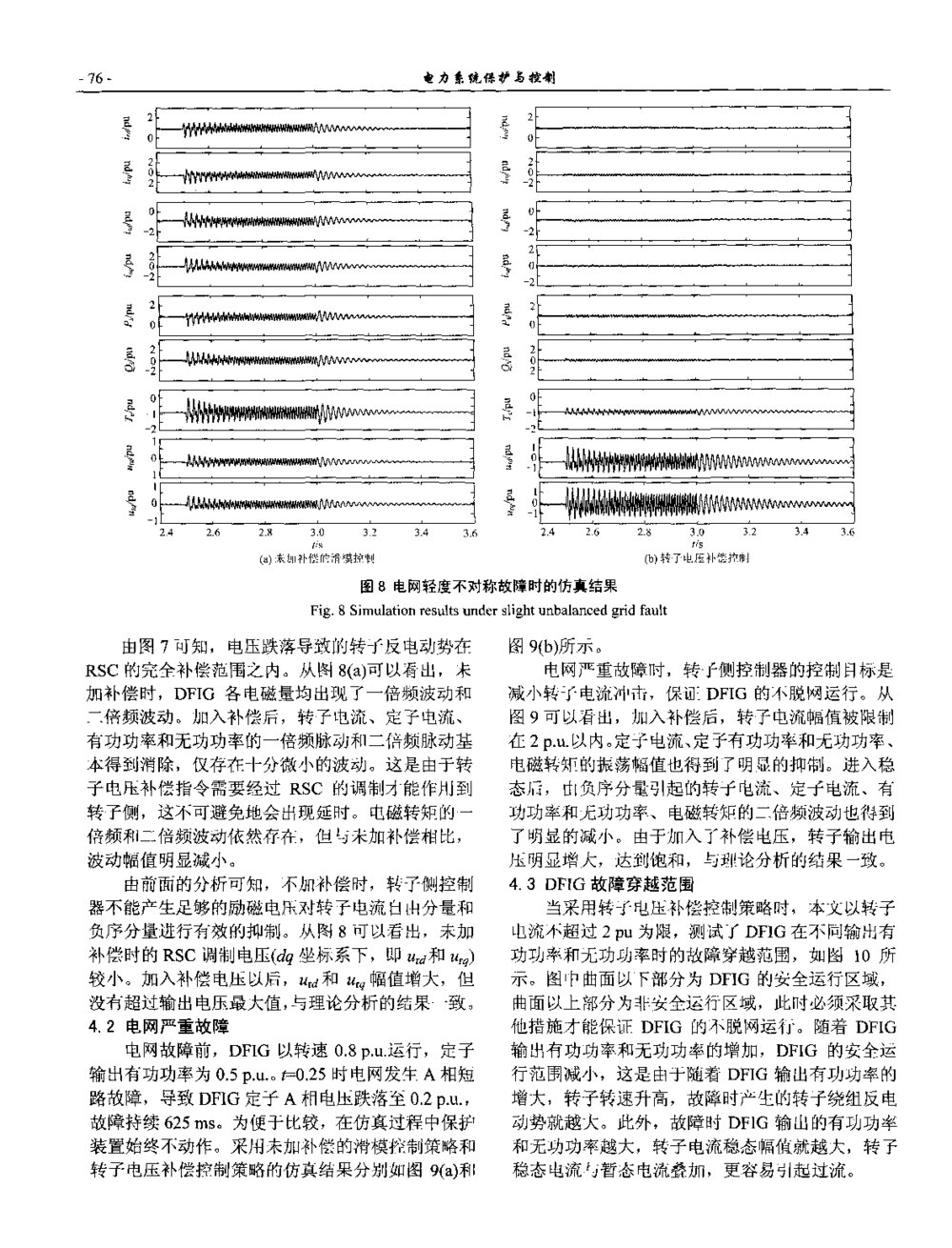 电网电压不对称跌落时DFIG的控制策略研究6