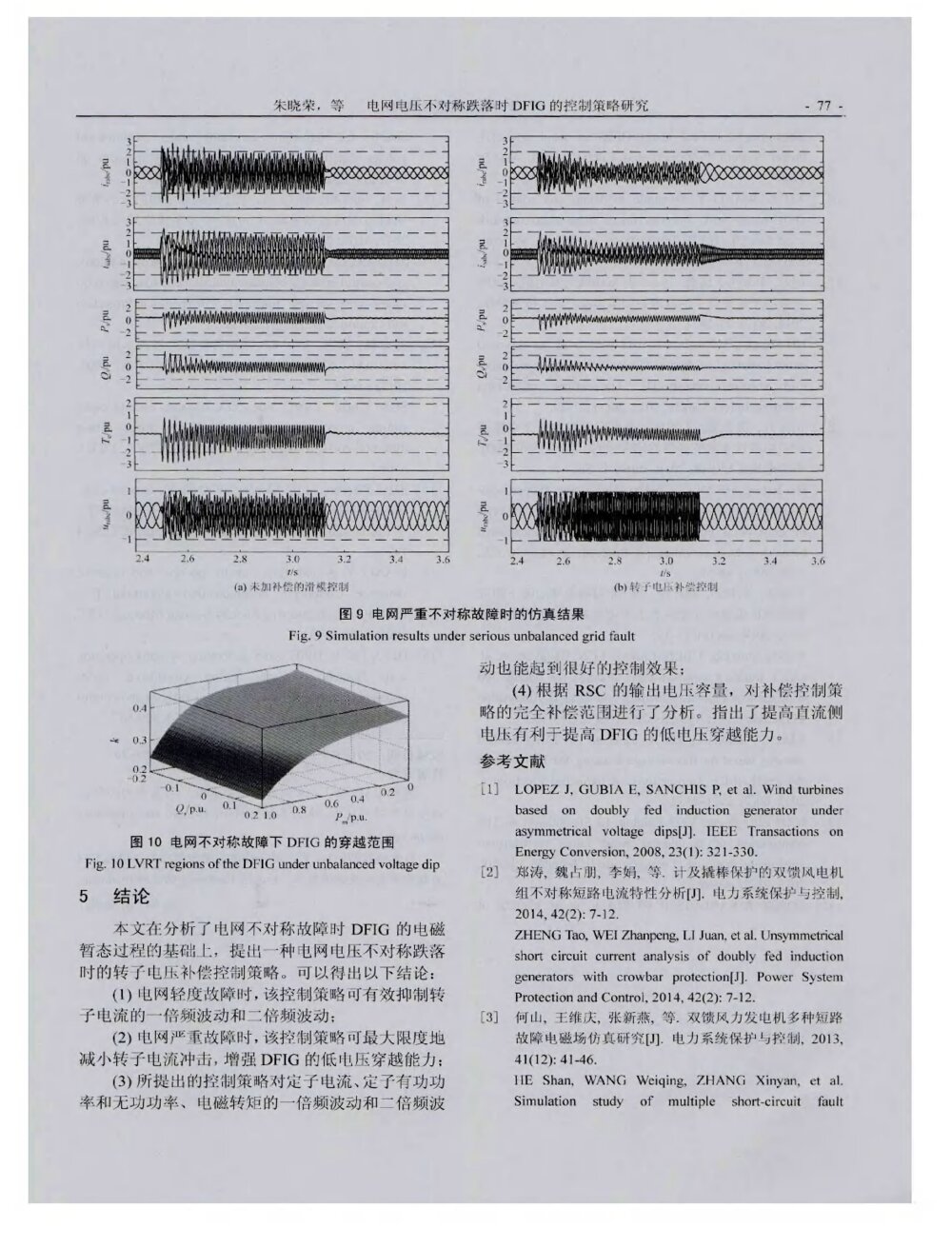 电网电压不对称跌落时DFIG的控制策略研究7