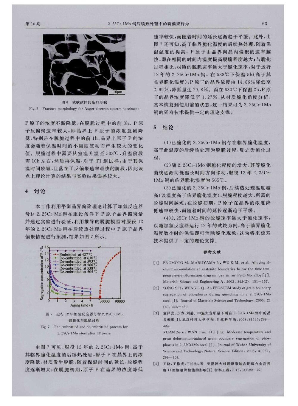 2.25Cr-1Mo钢后续热处理中的磷偏聚行为5