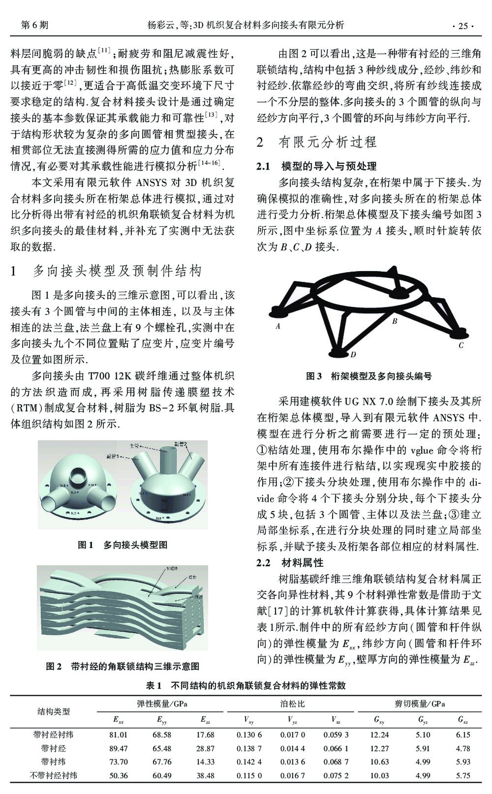 3D机织复合材料多向接头有限元分析2