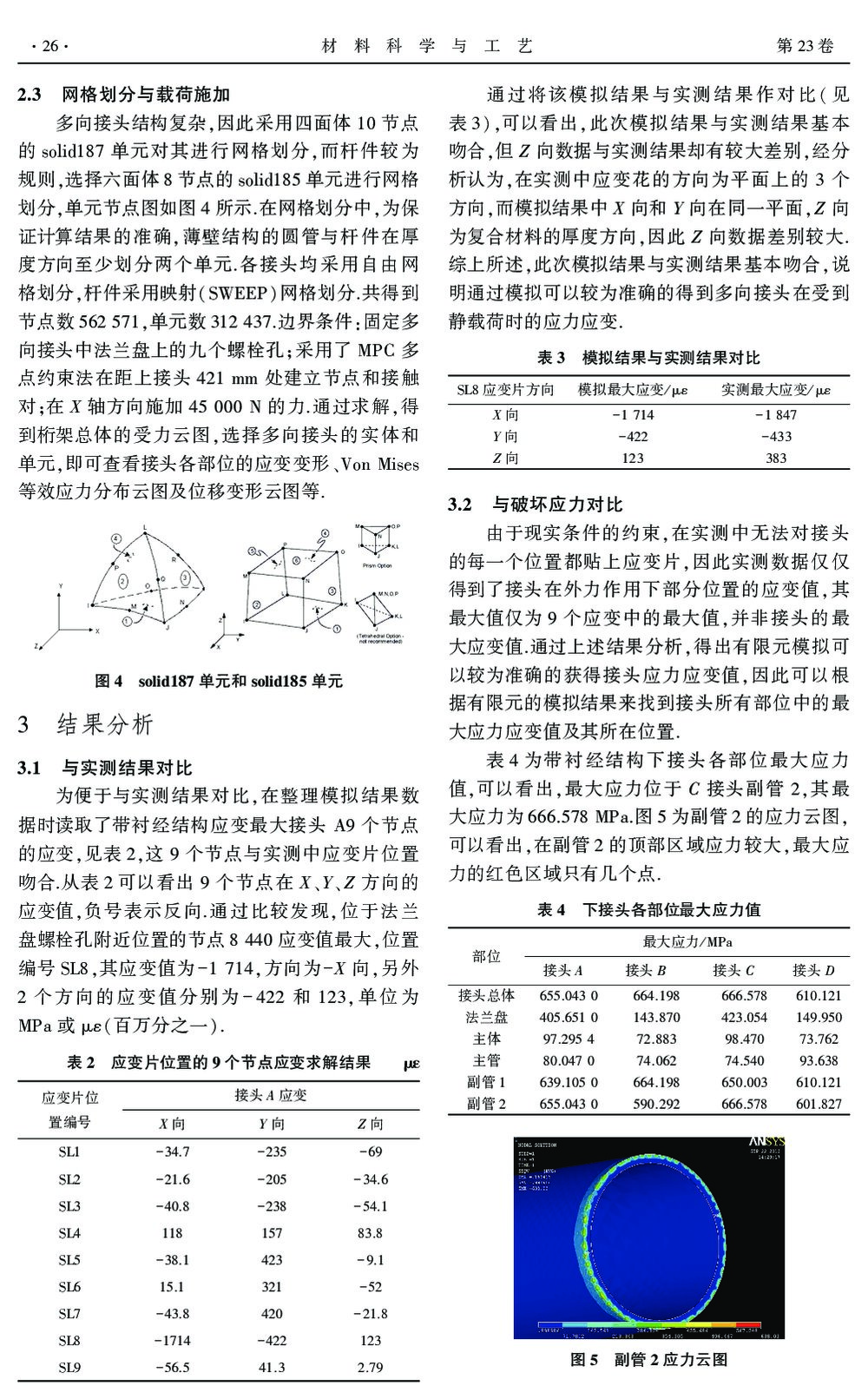 3D机织复合材料多向接头有限元分析3