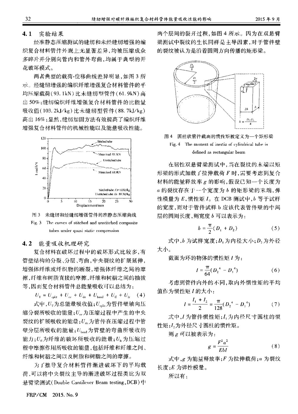 缝纫增强对碳纤维编织复合材料管件能量吸收性能的影响4
